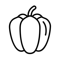 Bell pepper outline vector illustration for healthy eating and cooking design needs