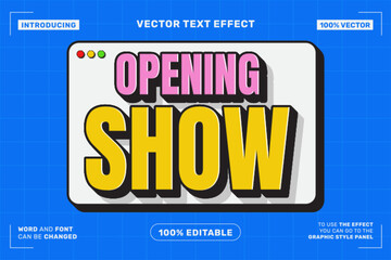 Opening Show Editable Text Effect | Bold Cartoon Style Title