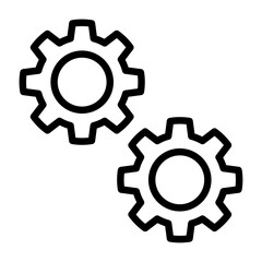 setting outline icon. configuration black line illustration.