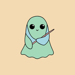 halloween pumpkin and ghost