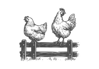 chicken hand drawn sketch illustration vector © Shutoda