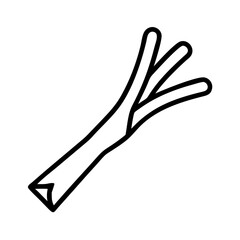 Leek vegetable outline drawing vector illustration healthy food ingredient icon