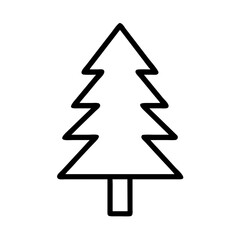 Christmas tree vector outline simple icon holiday season evergreen forest design