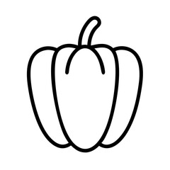 Outline drawing of a bell pepper vegetable food item for culinary designs art