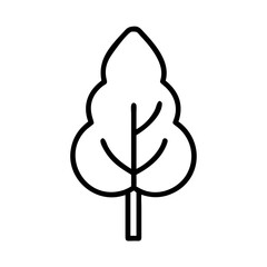 Outline vector drawing of a tree for nature illustration and graphic design use