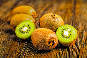 Close-Up of Juicy Kiwi Halves