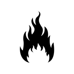 black flame icon. simple fire silhouette isolated on white background. black fire icon	