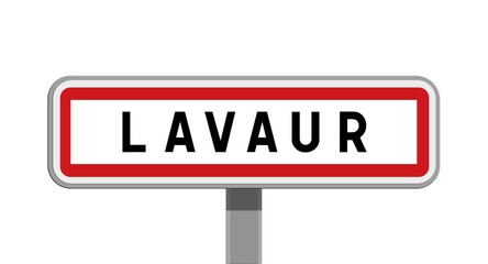 Panneau sur poteau de Lavaur, Tarn, Occitanie