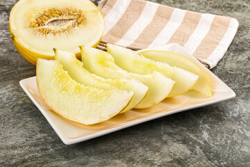 Sweet juicy ripe melon slices