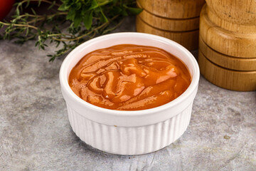 Tasty burger sauce in the bowl