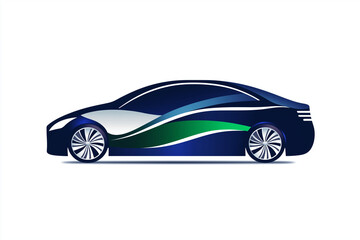 Fototapeta premium Eco-Friendly Concept Car Showing Renewable Energy Integration and Stylish Design