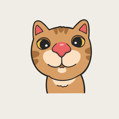 Funny Face Red Nose Cat Meme Sticker T-shirt Vector Cute Illustration