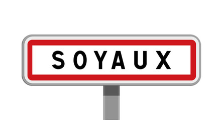 Panneau sur poteau de Soyaux, Charente, Nouvelle-Aquitaine