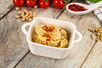 Natural chickpea hummus with paprika