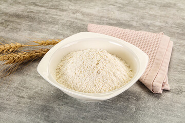 Wheat flour for cooking in the bowl