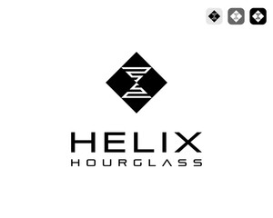 Helix DNA Genetic With Hourglass Time Abstract Modern Symbol Vector Logo Design Illustration