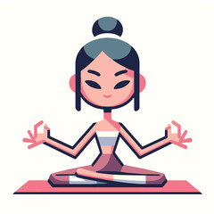 Minimal vector UI illustration cute meditating padmasana pose