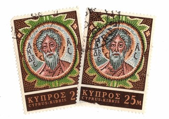 Vintage postage stamps from Cyprus.