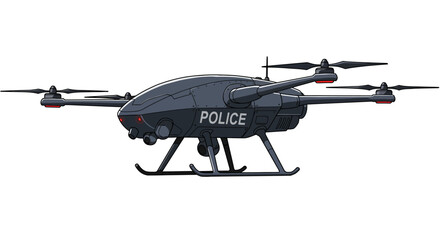Police Drone Vehicle Cartoon Toy No Background Vector Transparent