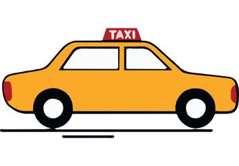 Fototapeta premium Yellow Taxi Car for Urban Transportation and Travel