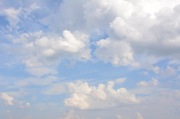 wallpaper with Blue Sky with Fluffy White Clouds