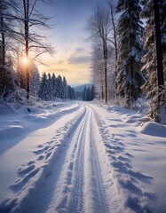 Obraz premium winter landscape in the mountains