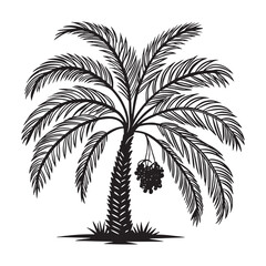 Obraz premium Dates tree vector art.