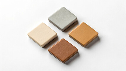 Minimalist Square Clay Tiles in Earth Tones – Natural & Aesthetic