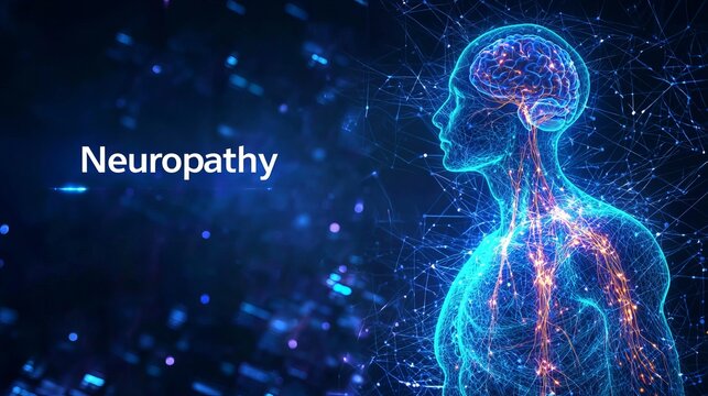 Chronic neuropathy affects nerves and causes pain, tingling, numbness, weakness, and burning sensations in feet and hands.