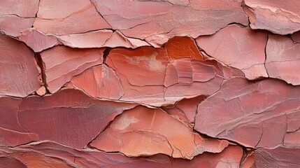 Naklejka premium Textured Red Rock Surface with Abstract Patterns and Natural Cracks and Layers