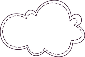 Cloud with Stitched Outline