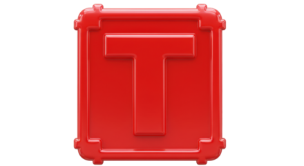 Isolated Letter T Block