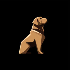 Geometric Dog Logo on Black Background