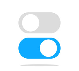 Flat design of toggle switch elements for mobile app interface. User interface concept with on and off sliders for website UI element design. Isolated vectors for technology.