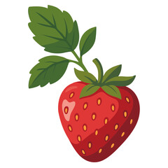 frische Erdbeere mit Blatt