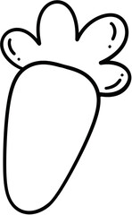 Easter Carrot bunny decorate Black and white for coloring seasonal spring