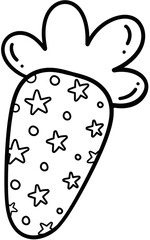 Easter Carrot bunny decorate Black and white for coloring seasonal spring