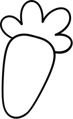 Easter Carrot bunny decorate Black and white for coloring seasonal spring