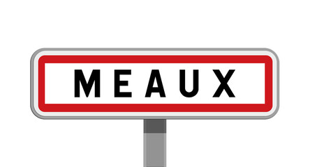 Panneau sur poteau de Meaux, Seine-et-Marne, Île-de-France