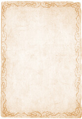 Vintage Ornate Parchment Paper Background with Decorative Border