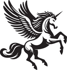 pegasus vector, black horse vector illustration, pegasus silhouette vector black and white