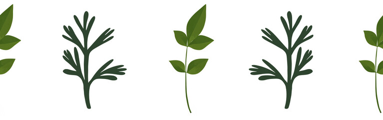  Leaves border on a white background. Hand-drawn illustration. Perfect for spring and summer.