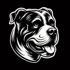 picture, animal, painting, illustration, vector of a scary looking fighting dog