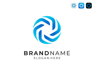 Vortex Circle Spiral Circular Rotation With Abstract Modern Shape Vector Logo Design Illustration