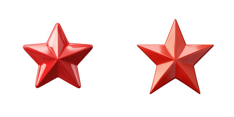 Obraz premium Set of a Red five-pointed star, isolated on transparent background. 