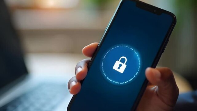 Locked out of your devices, a lock on a mobile phone and laptop in the background
