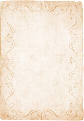 Vintage Ornate Parchment Paper Background with Decorative Border