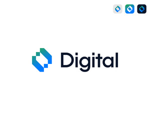 Abstract Modern Growth Digital Tech For Solution Innovation Startup Vector Logo Design Illustration