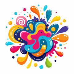Obraz premium Vector artwork with abstract shapes and texture reminiscent of a mix of watercolor and ink splashes 