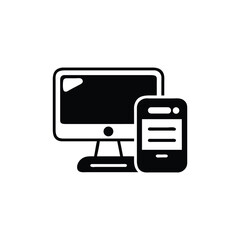 "Flat Orange Desktop Computer Icon – Monitor and CPU Vector"

